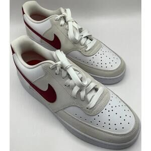 Nike Women's Size 10 Court Vision Sneakers, White Team Red Adobe Red, FQ7628-100